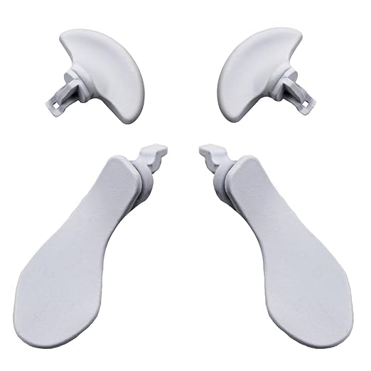 4PCS Metal Back Paddles for PS5 DualSense Edge Controller Rear Paddles Replacement Interchangable Grip Parts for PS5 DualSense Edge Wireless Controller(White)