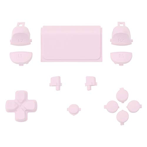 eXtremeRate Replacement D-pad R1 L1 R2 L2 Triggers Touchpad Action Home Share Options Buttons for p s 4 Controller  Cherry Blossoms Pink Full Set Buttons Repair Kit for p s 4 Slim Pro Controller
