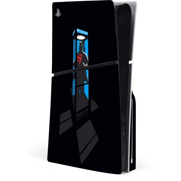 Skinit Decal Gaming Skin Compatible with PS5 Slim Disk Console - Officially Licensed DC Comics Superman Phone Booth Design