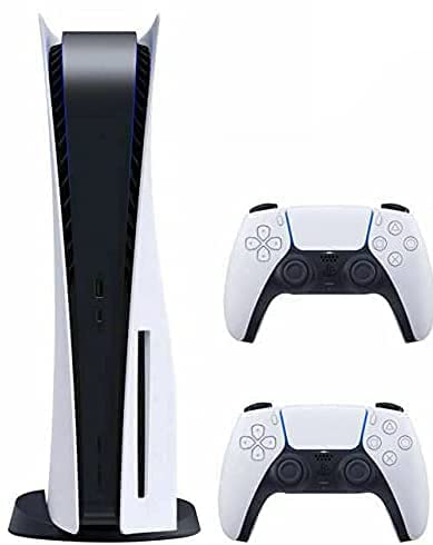 Playstation 5 Disc Version PS5 Console - Additional Controller  4K-TV Gaming  16GB GDDR6 RAM  8K Output  WiFi 6. Ultra-High Speed 825GB SSD - U Deal (Renewed)
