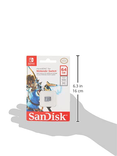 SanDisk 64GB microSDXC UHS-I Card for Nintendo Switch - Black, Model SDSQXAT-064G-GN6ZA
