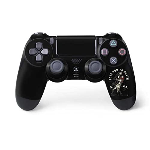 Skinit Decal Gaming Skin Compatible with PS4 Controller - Officially Licensed Disney The Nightmare Before Christmas Love You to Death Design