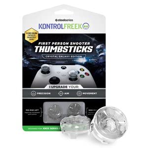 KontrolFreek FPS Freek Galaxy Crystal - Performance Thumbsticks for Xbox One/Series X, 1 High-Rise & 1 Mid-Rise, Crystal Clear
