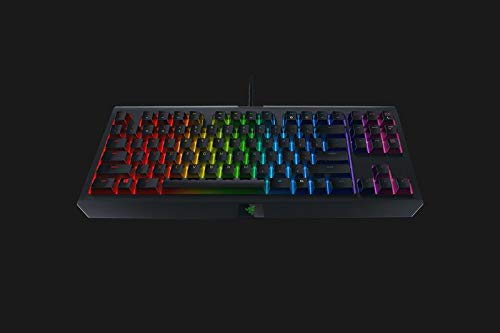 Razer BlackWidow TE Chroma v2 TKL Mechanical Gaming Keyboard - Orange Switches, RGB Lighting, Wrist Rest, Black