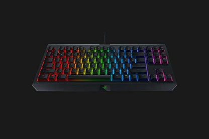 Razer BlackWidow TE Chroma v2 TKL Mechanical Gaming Keyboard - Orange Switches, RGB Lighting, Wrist Rest, Black