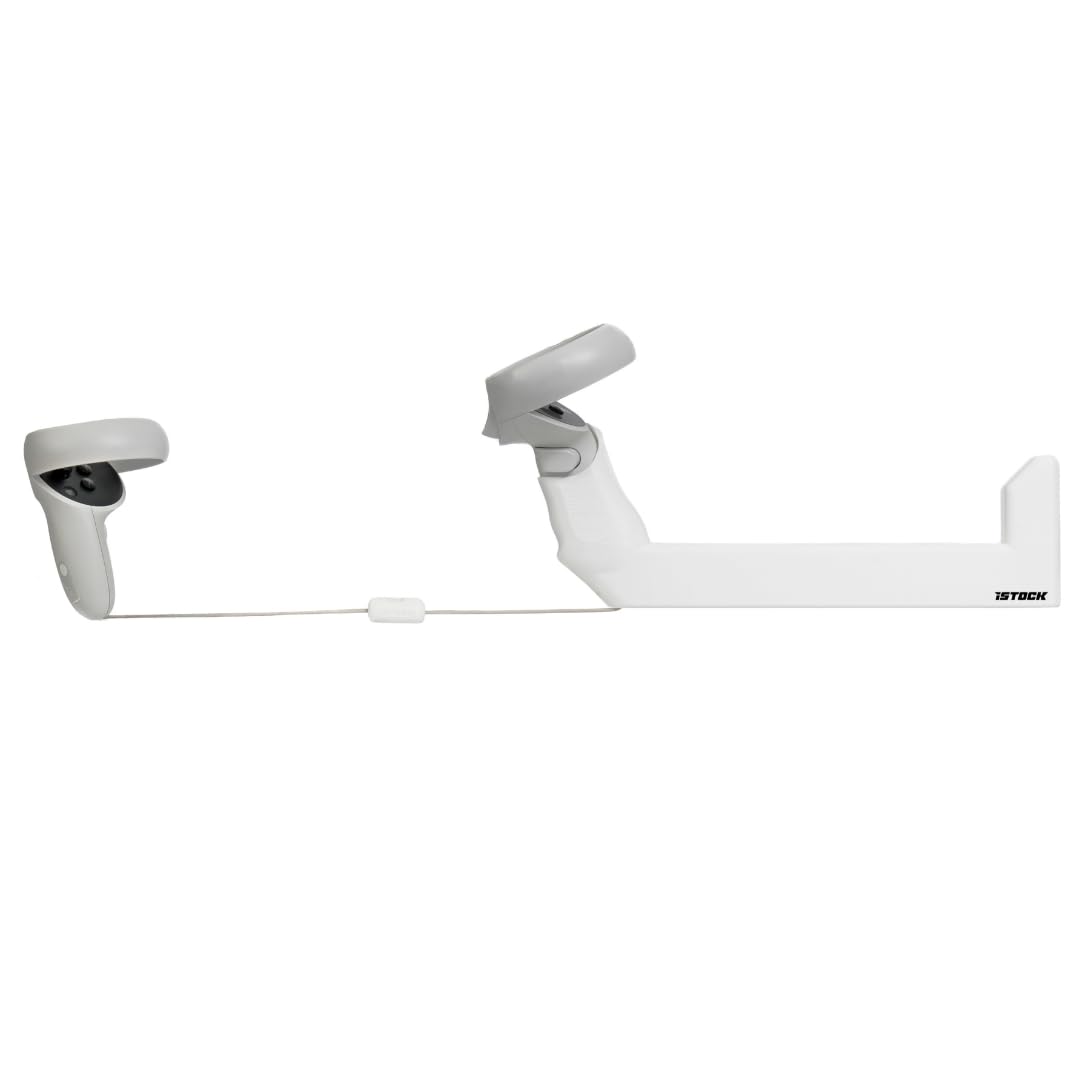 iStock VR Gunstock - Pro Grade Stabilizer for Meta Quest 2/3 - Lightweight Left Hand Design - White