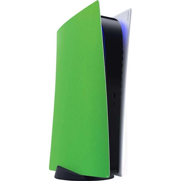 Skinit Decal Gaming Skin Compatible with PS5 Digital Edition Console - Green Carbon Fiber Specialty Texture Material Design