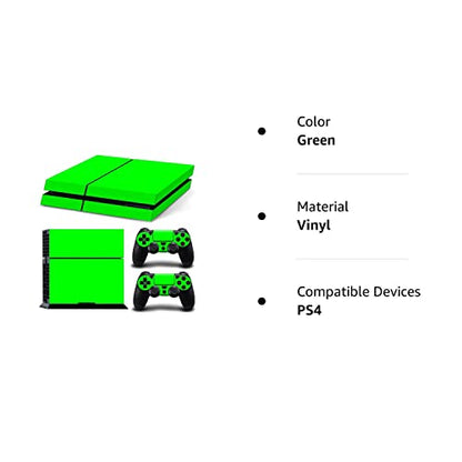 Gam3Gear Vinyl Sticker Decals Skin for PS4 Console & Controller - Green, Model TN-PS4 (Not for PS4 Slim/Pro)