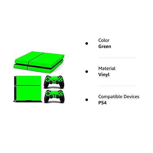Gam3Gear Vinyl Sticker Decals Skin for PS4 Console & Controller - Green, Model TN-PS4 (Not for PS4 Slim/Pro)
