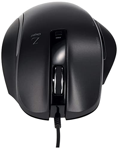 Nakabayashi Digio2 Z8344 Wired Mouse, 5 Buttons, Medium Size, Black with Blue LED