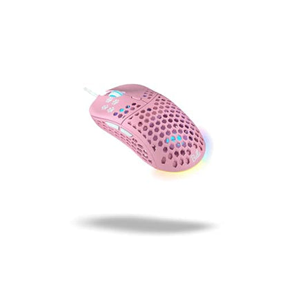 Clutch Ghost M1 Gaming Mouse - Belle Delphine Edition - Ultralight RGB with PixArt 3360 Sensor - Lightweight Sleeve Cord - 50G