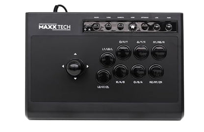 Maxx Tech Arcade Fight Stick - Multiplatform VIEWLIX Layout, Turbo Function, Black, Model 1264129, Compatible with PC, Switch, PS4, Xbox
