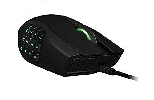 Razer Naga Left-Handed Ergonomic MMO Gaming Mouse - 12 Programmable Buttons, 8200 DPI, Black, Model RZ01-01050100-R3M1