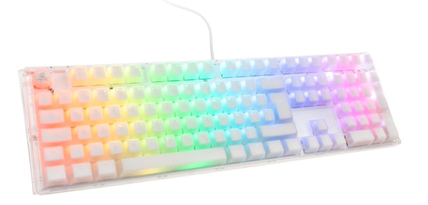 Ducky One 3 Aura Clear White Hotswap RGB Double Shot ABS Mechanical Keyboard (Cherry MX Blue)