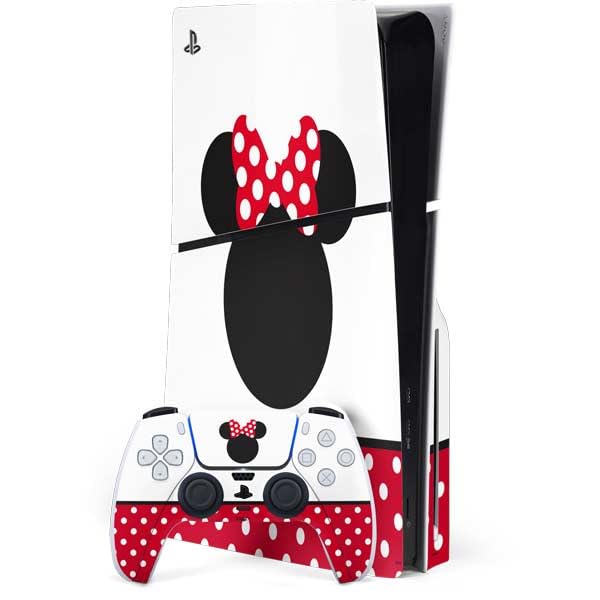 Skinit Decal Gaming Skin Compatible with PS5 Slim Disk Bundle - Officially Licensed Disney Minnie Mouse Symbol Design