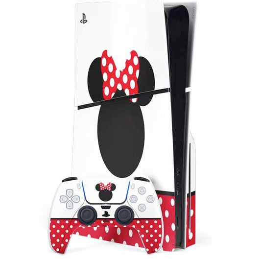 Skinit Decal Gaming Skin Compatible with PS5 Slim Disk Bundle - Officially Licensed Disney Minnie Mouse Symbol Design