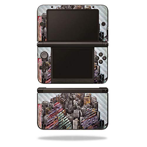 MightySkins Carbon Fiber Skin for Nintendo 3DS XL Original (2012-2014) - Big City Monkey | Protective  Durable Textured Carbon Fiber Finish | Easy to Apply  Remove  and Change Styles | Made in The USA