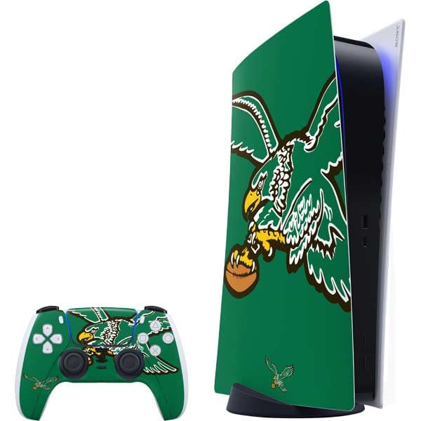 Skinit Decal Gaming Skin Compatible with PS5 Bundle - Officially Licensed NFL Philadelphia Eagles Retro Logo Design