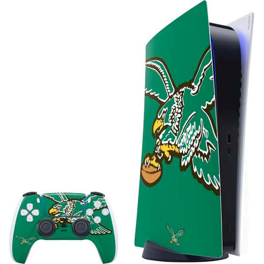 Skinit Decal Gaming Skin Compatible with PS5 Bundle - Officially Licensed NFL Philadelphia Eagles Retro Logo Design