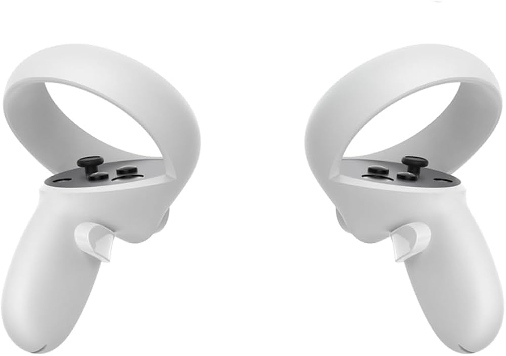 Left+Right Controller for Meta Quest 2 - White, Ergonomic Design, Precision Control, Gaming Accessory Pair