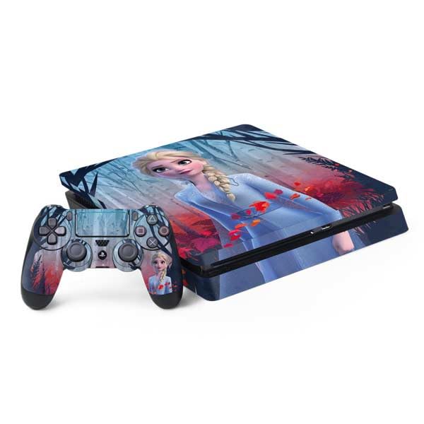 Skinit Decal Gaming Skin Compatible with PS4 Slim Bundle - Officially Licensed Disney Frozen II Elsa Design