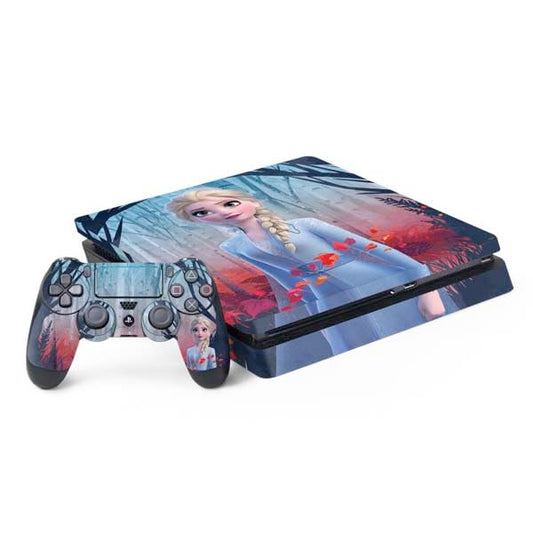 Skinit Decal Gaming Skin Compatible with PS4 Slim Bundle - Officially Licensed Disney Frozen II Elsa Design