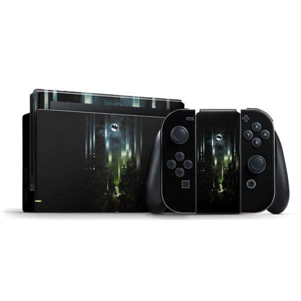 Skinit Decal Gaming Skin Compatible with Nintendo Switch Bundle - Officially Licensed DC Comics Batman Call Sign City Design