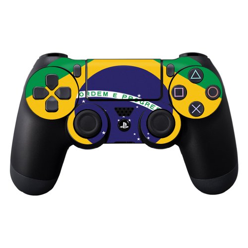 MIGHTY SKINS Protective Vinyl Skin Decal for Sony Playstation DualShock 4 Controller - Brazilian Flag Design