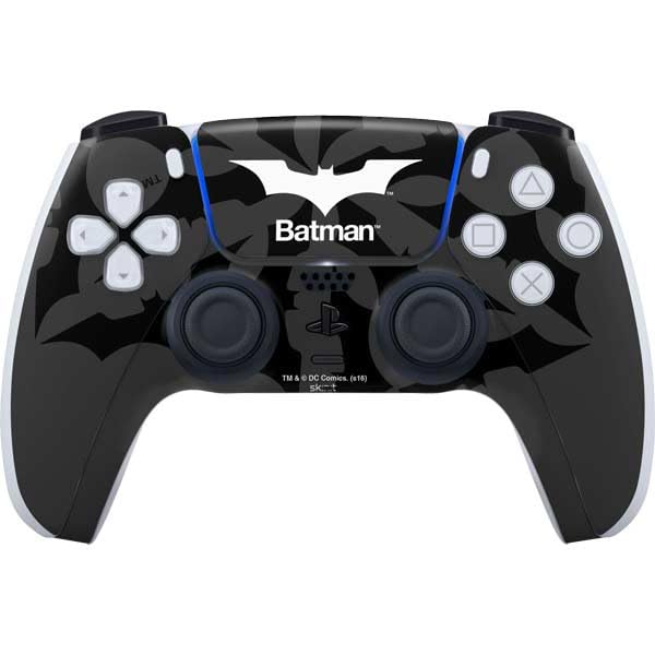 Skinit Decal Gaming Skin Compatible with PS5 Controller - Officially Licensed DC Comics Batman Dark Knight Logo Design