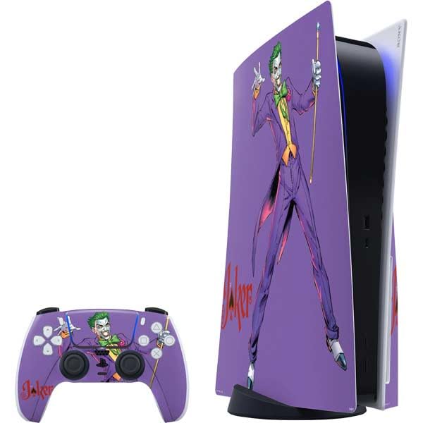 Skinit Decal Gaming Skin Compatible with PS5 Bundle - Officially Licensed DC Comics The Joker Surprise - The Joker Design