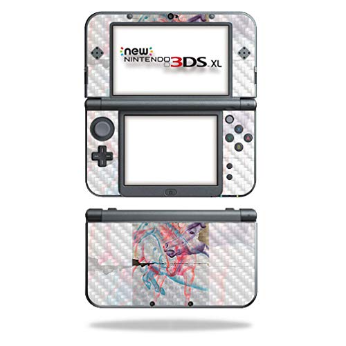 MightySkins Carbon Fiber Skin for Nintendo New 3DS XL (2015) - Damaged Horses | Protective  Durable Textured Carbon Fiber Finish | Easy to Apply  Remove  and Change Styles | Made in The USA
