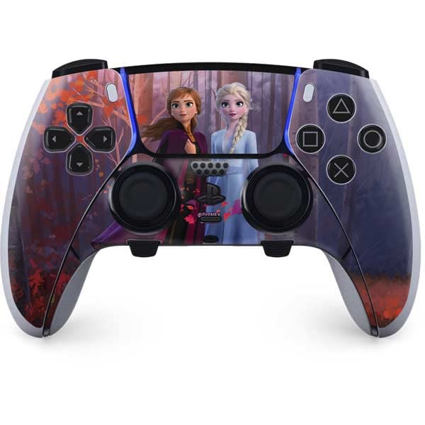 Skinit Decal Gaming Skin Compatible with PS5 DualSense Edge Pro Controller - Officially Licensed Disney Frozen II Anna and Elsa Design