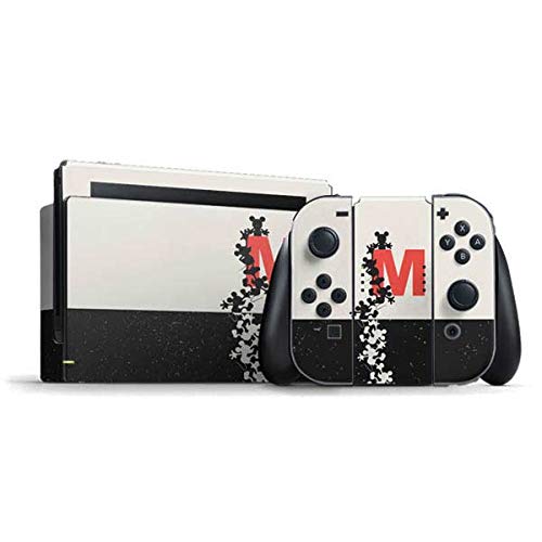 Skinit Decal Gaming Skin Compatible with Nintendo Switch Bundle - Officially Licensed Disney Mickey Mouse Silhouette Split Design