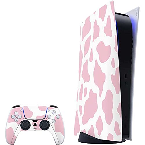 Skinit Decal Gaming Skin Compatible with PS5 Digital Edition Bundle - Pink Cow Print Design