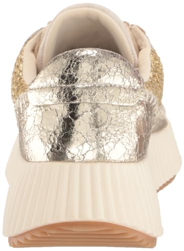 Dolce Vita DOLEN Women's Sneaker, Size 8.5, Gold Knit, Stylish and Comfortable Footwear