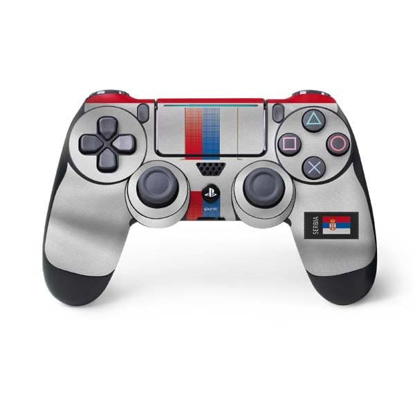 Skinit Decal Gaming Skin Compatible with PS4 Pro/Slim Controller - Serbia Soccer Flag Design