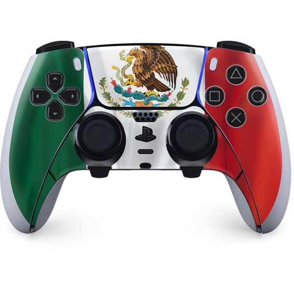 Skinit Decal Gaming Skin Compatible with PS5 DualSense Edge Pro Controller - Mexico Flag Design