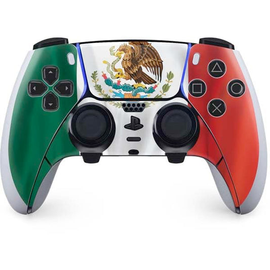 Skinit Decal Gaming Skin Compatible with PS5 DualSense Edge Pro Controller - Mexico Flag Design
