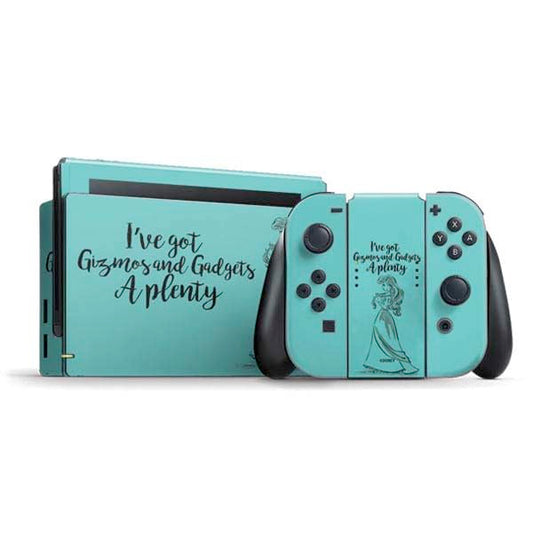 Skinit Decal Gaming Skin Compatible with Nintendo Switch Bundle - Officially Licensed Disney Princess Ariel Gizmos and Gadgets Art Design