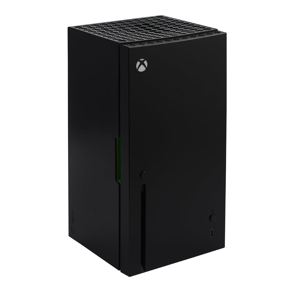 Xbox Series X Replica Mini Fridge - Thermoelectric 4.5L Cooler for 8 Cans  AC/DC Powered Portable Beverage & Snack Storage  Gamer Room  Office  Car Essential