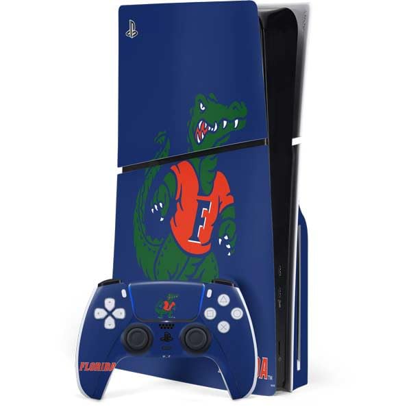 Skinit Decal Gaming Skin Compatible with PS5 Slim Disk Bundle - Officially Licensed University of Florida Gators Mascot Design