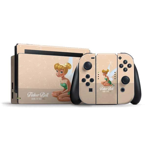 Skinit Decal Gaming Skin Compatible with Nintendo Switch Bundle - Officially Licensed Disney Tinker Bell Sharing The Magic Art Design