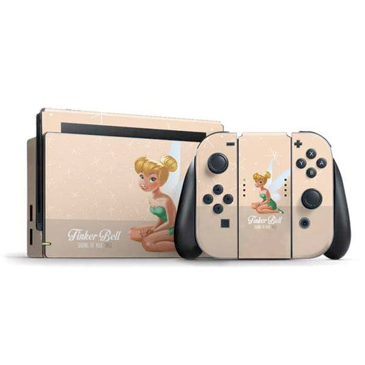 Skinit Decal Gaming Skin Compatible with Nintendo Switch Bundle - Officially Licensed Disney Tinker Bell Sharing The Magic Art Design