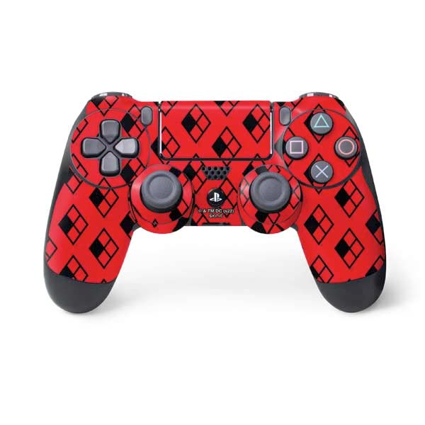 Skinit Decal Gaming Skin Compatible with PS4 Controller - Officially Licensed DC Comics Harley Quinn Logo Pattern Design