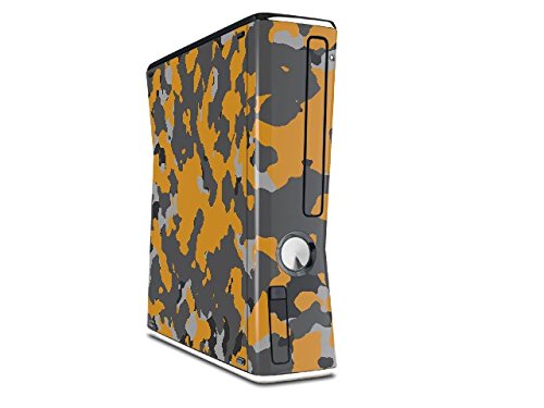 WraptorCamo Old School Camouflage Camo Orange - WraptorSkinz Decal Style Skin compatible with XBOX 360 Slim Vertical