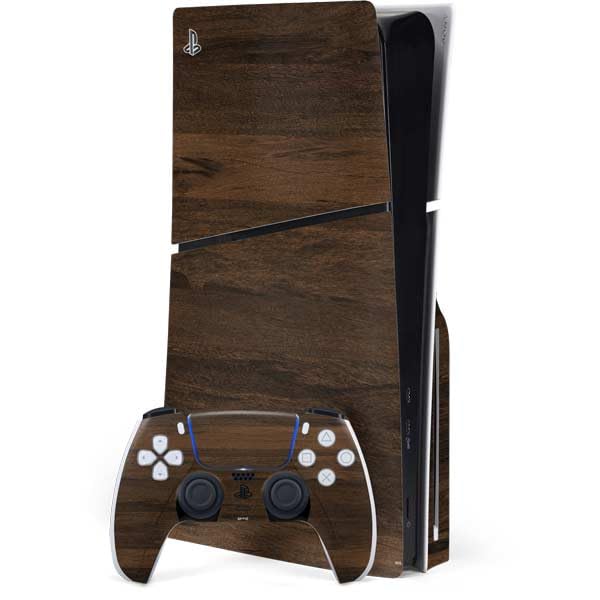 Skinit Decal Gaming Skin Compatible with PS5 Slim Disk Bundle - Kona Wood Design