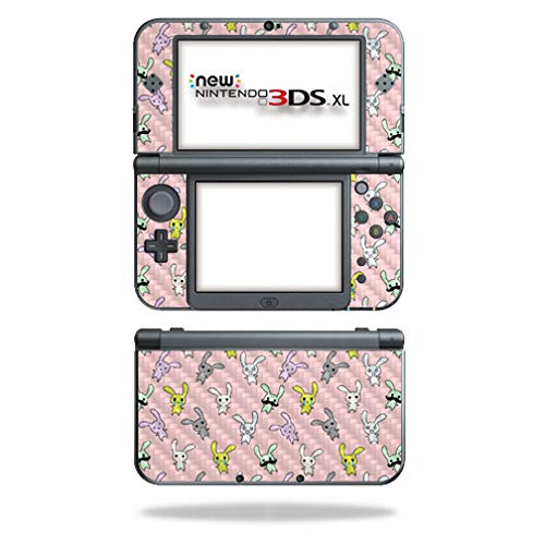 MightySkins Carbon Fiber Skin for Nintendo New 3DS XL (2015) - Bunny Bunches | Protective  Durable Textured Carbon Fiber Finish | Easy to Apply  Remove  and Change Styles | Made in The USA