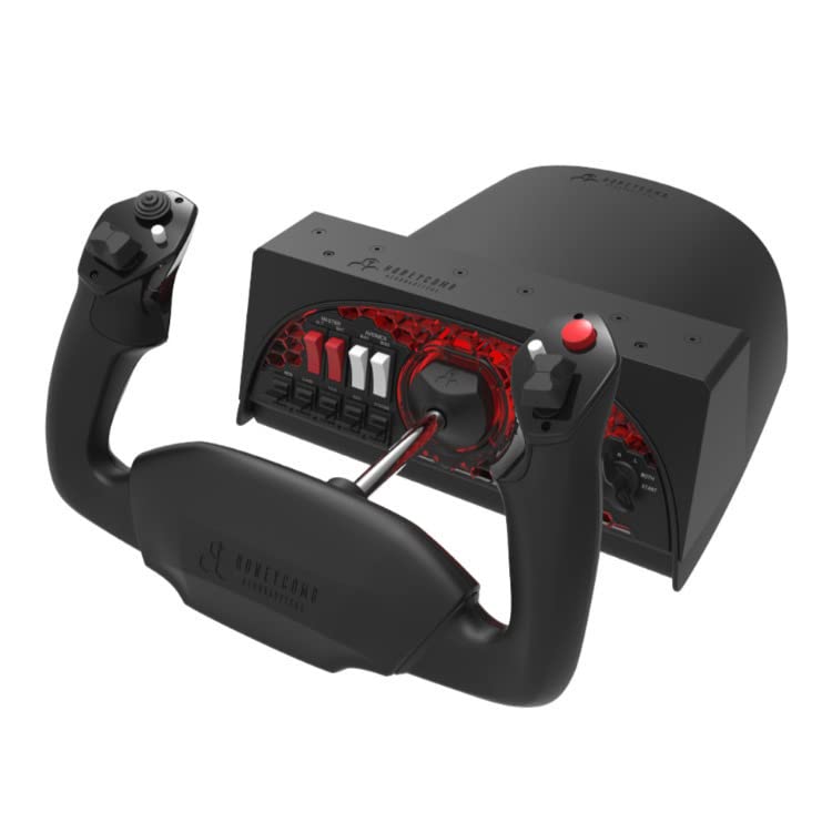 Honeycomb Aeronautical Alpha Flight Controls Yoke Bundle with Throttle Quadrant & USB Hub - 3 Items for Flight Simulation