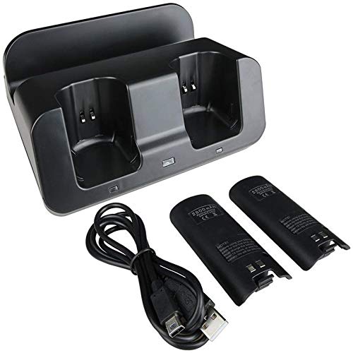 eLUUGIE 3 in 1 Charger Dock for Wii U Gamepad - Black Charging Station & Cradle