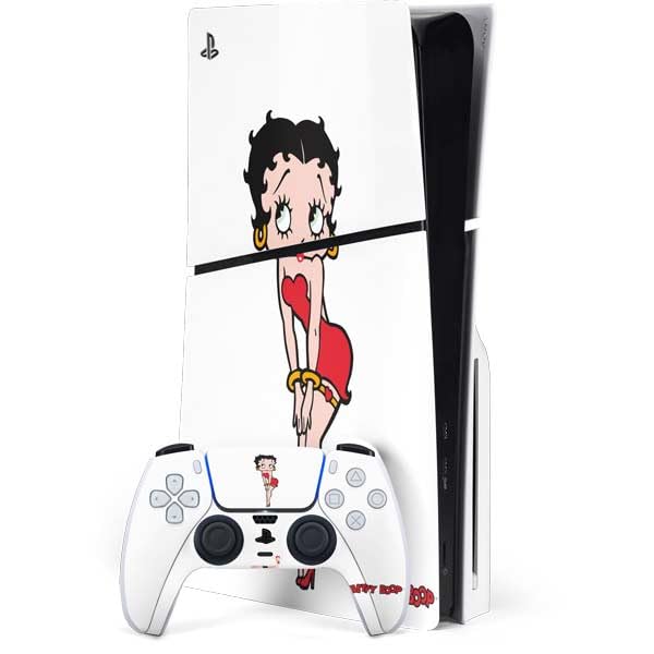 Skinit Decal Gaming Skin Compatible with PS5 Slim Disk Bundle - Officially Licensed Betty Boop Pose Design
